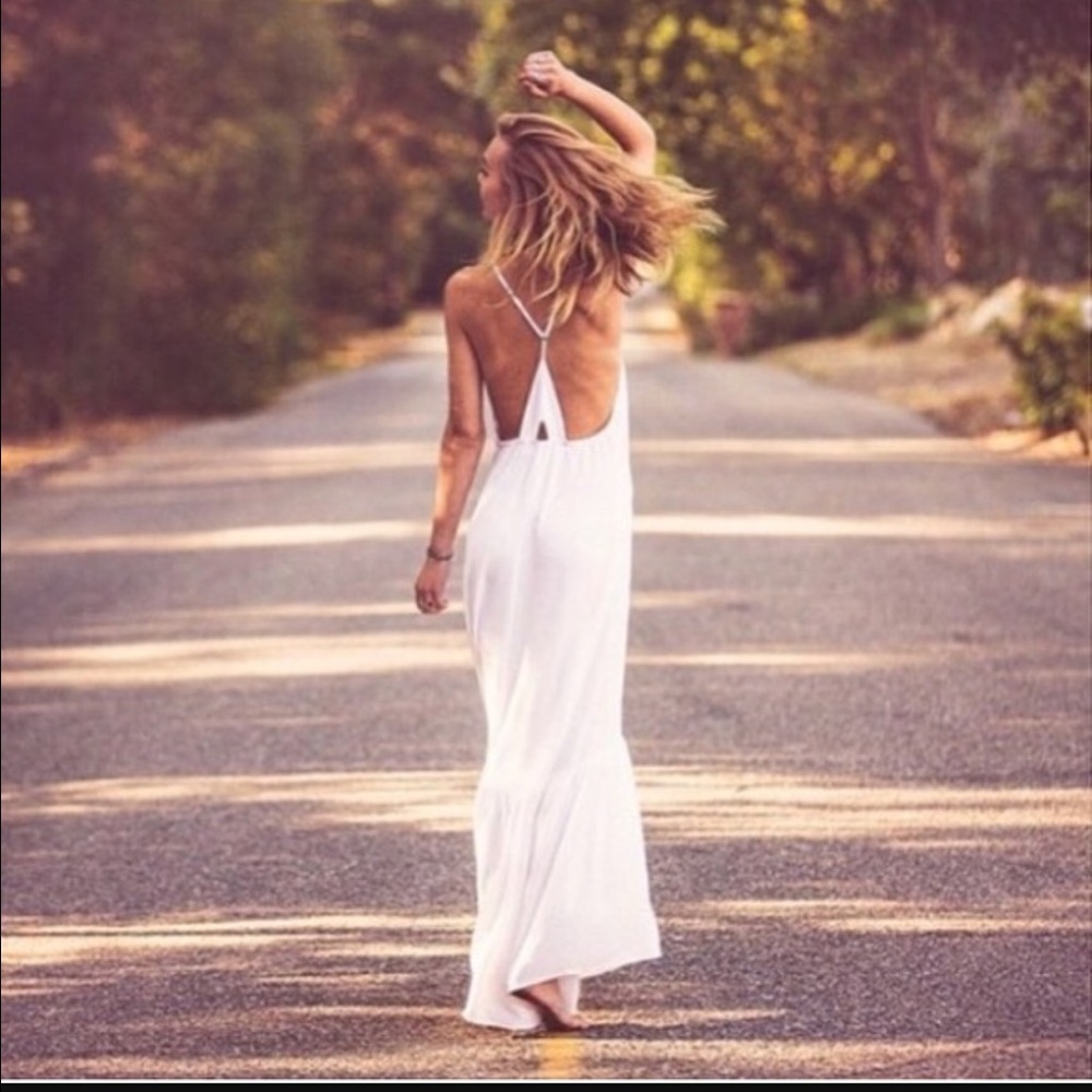 Flynn Skye White Maxi Slip Dress